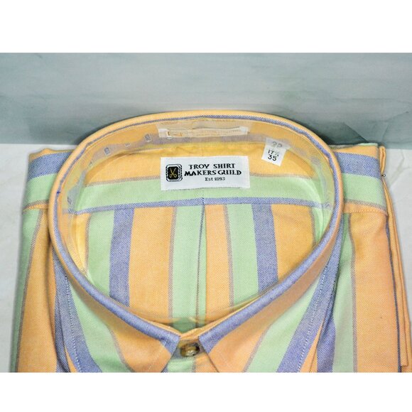 Troy Shirt Makers Guild Men's Long Sleeve Oxford Shirt Made In US Glens Falls NY - Picture 2 of 6